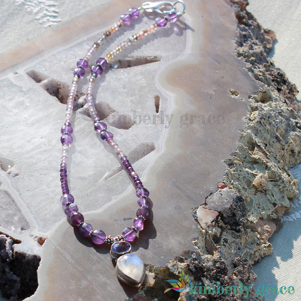 Moon selling stone Amethyst pendent