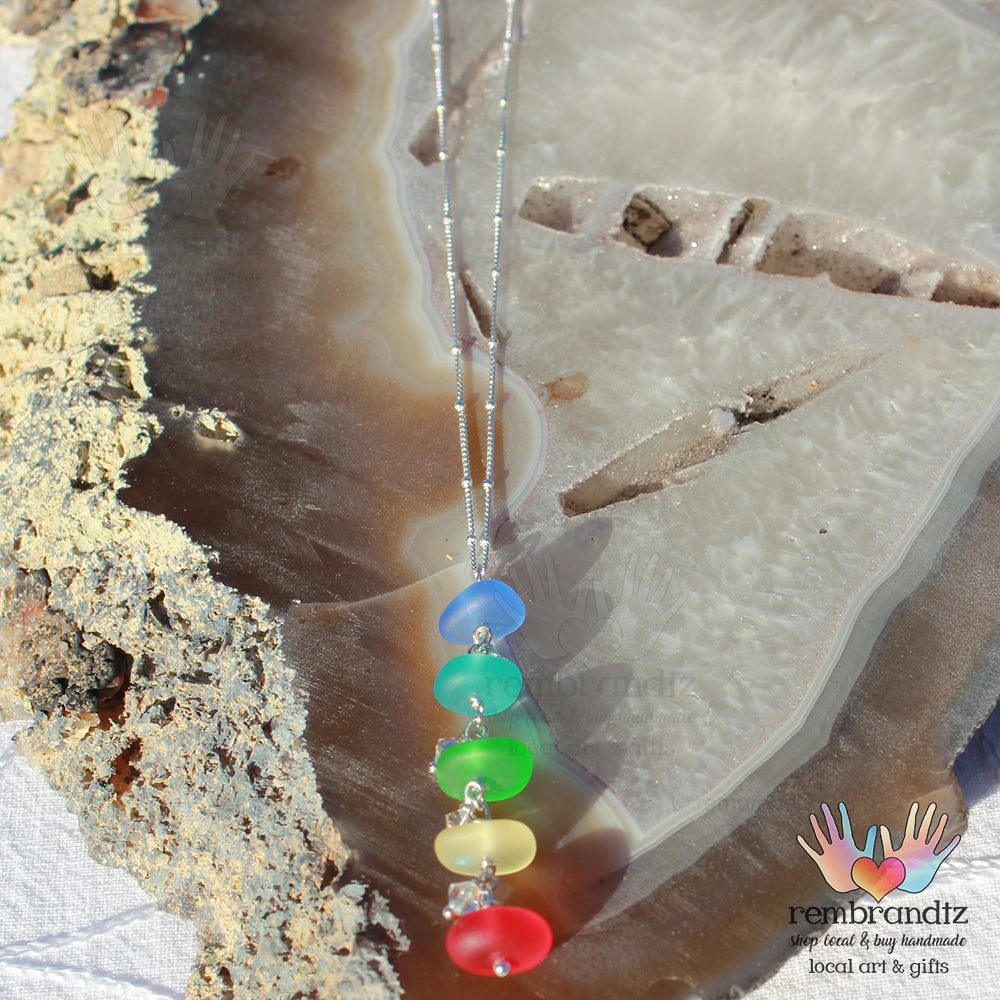 Rainbow chakra clearance necklace